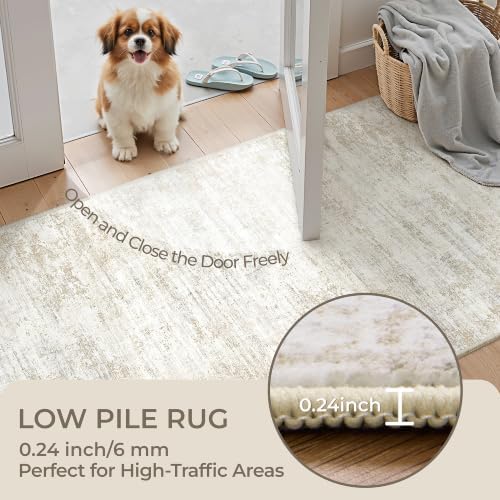 2'6 x 10' Runner Rug Non Slip,Washable Kitchen Rugs,Brown - Image 6