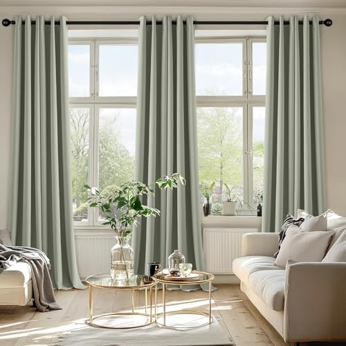 MIULEE Blackout Curtains for Bedroom 2 Panels 40 x 96 Inch Long Sage Green - Image 6