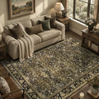 5x7 Area Rug for Living Room, Non-Slip Washable Large Carpet, Mocha Brown by Lofus