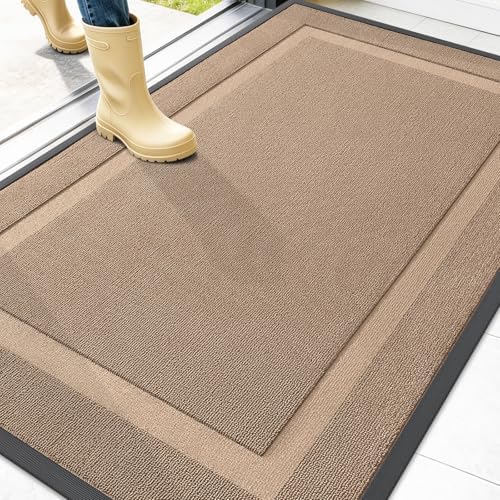 OLANLY Front Door Mat Outside 47x32, All-Season Heavy-Duty Rubber Doormat by OLANLY