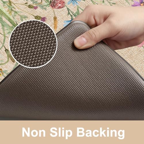 KIMODE Anti Fatigue Mats for Kitchen Floor, Farmhouse Floral Kitchen Rugs - Image 4