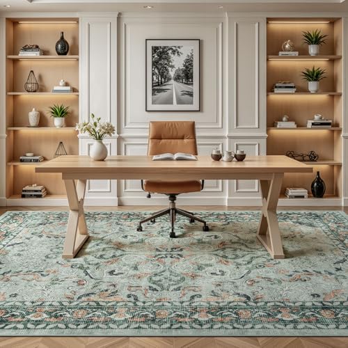 10x14 Area Rugs for Living Room, Washable Non-Slip Large Rug, Sage Green - Image 4