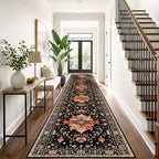RELEANY Washable Area Rug, Runner 3'x20', Black/Colorful - Image 2
