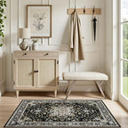 2x3 Area Rugs Living Room: Washable Rug for Bedroom Black Gold - Image 5