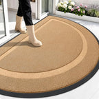 OLANLY Half Circle Front Door Mat Outside 59x34 All-Season Rubber Doormat by OLANLY