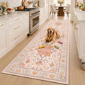 RELEANY Washable Area Rug, Runner 3'x10', Pink/Light Pink/Colorful by RELEANY