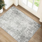 RELEANY Washable 2'x3' Abstract Area Rug for Living Room Gray White by RELEANY