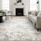 8x10 Area Rug Living Room Rug: Washable Modern Abstract Soft Thin Rug Indoor Floor No Slip Stain Resistant Carpet for Bedroom Dining Room Farmhouse Nursery Home Office - Brown Grey by FXRHLP