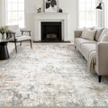 9x12 Area Rug Living Room Rug: Washable Modern Abstract Soft Thin Rug Indoor Floor No Slip Stain Resistant Carpet for Bedroom Dining Room Farmhouse Nursery Home Office - Brown Grey by FXRHLP