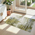 Entrance Rugs Indoor 2x4 Green Entry Rug Washable Abstract Black Small Area Rug Non-Slip Low Pile Throw Rugs for Entryway, Kitchen Floor, Front Door Indoor Door Mat, Bathroom, Bedroom Bedside by OmpaaHomeDecor