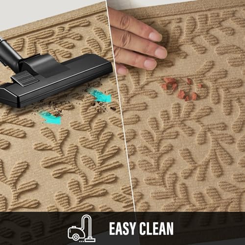 HIYARD Front Door Mat, Absorbent Dirt Trapping Welcome Door Mat Indoor Outdoor, Non Slip Entry Mat, Indoor Outdoor Door Mats, Fade Resistant, Low Profile Doormat for Entryway, 29×17, Beige - Image 7