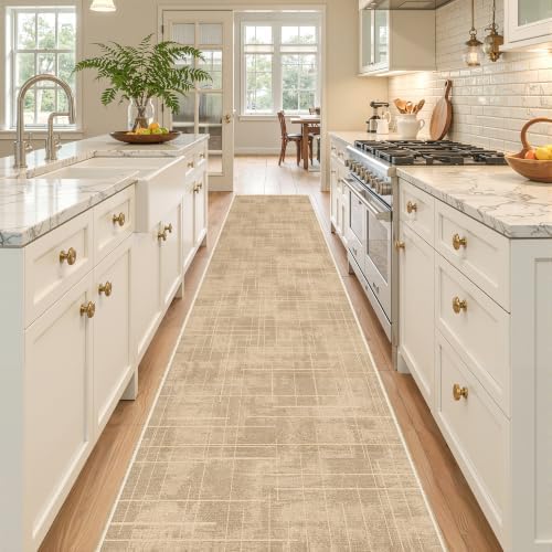 2x10 Runner Rug Non Slip,Washable Hallway Runner Rug,Brown - Image 5