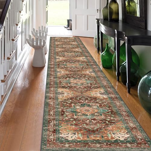 Yamaziot Washable Runner Rug, 2'3" x 14' Non-Slip Boho Hallway Kitchen Rug by Yamaziot