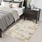 Area Rug Living Room: 3x5 Modern Washable Soft Carpet Beige Brown - Image 4