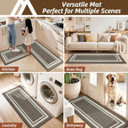 COSY HOMEER Kitchen Rugs Sets of 2 Non-Slip Washable,20"x30"+20"x48" - Image 6