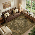 RELEANY Washable Area Rug, 5'x7', Brown/Dark Brown by RELEANY