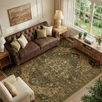 RELEANY Washable Area Rug, 5'x7', Brown/Dark Brown by RELEANY