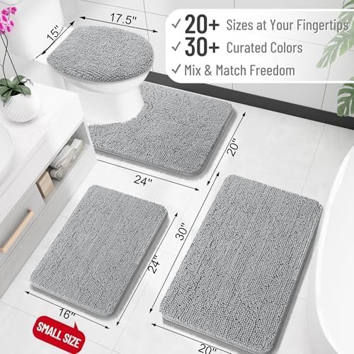 OLANLY Small Bathroom Rugs 24x16, Extra Soft Absorbent Chenille Bath Rugs - Image 2