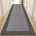 StepRite Kitchen Rugs, Kitchen Mats for Floor, 96"x24" Non-Slip Machine-Washable Kitchen Throw Rug, Absorbent Runner Rugs Office, Sink Standing Desk Mat, Decor Carpet, Grey by Bringcushiontoyourlife