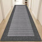 StepRite Kitchen Rugs, Kitchen Mats for Floor, 96"x24" Non-Slip Machine-Washable Kitchen Throw Rug, Absorbent Runner Rugs Office, Sink Standing Desk Mat, Decor Carpet, Grey by Bringcushiontoyourlife