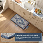 Collive Kitchen Mats for Floor, Boho Dusty Blue Sink Rug-17.3"x29" - Image 2