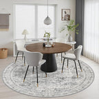 Round Area Rug Living Room: 5 ft Modern Washable Indoor Carpet - Image 5