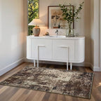 Entrance Rugs Indoor 2x3 Brown Entry Rug Washable Abstract Coffee Small Area Rug Non-Slip Low Pile Throw Rugs for Entryway, Kitchen Floor, Front Door Indoor Door Mat, Bathroom, Bedroom Bedside - Image 3