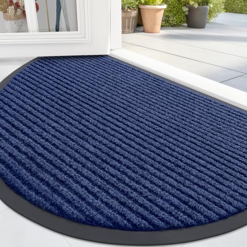 OLANLY Half Circle Front Door Mat 29.5x17, Waterproof Heavy-Duty Doormat by OLANLY