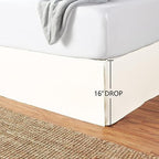 Amazon Basics Lightweight Pleated Bed Skirt, Machine Washable, Wrinkle and Fade Resistant, Queen, Off White - Image 5