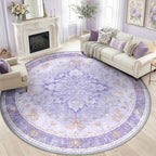 RELEANY Washable Area Rug, Round 8ft, Purple by RELEANY