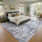 7x10 Large Tie-dye Light Grey Area Rug Washable Non-Slip for Living Room - Image 2