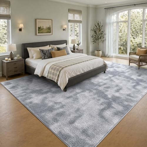7x10 Large Tie-dye Light Grey Area Rug Washable Non-Slip for Living Room - Image 2
