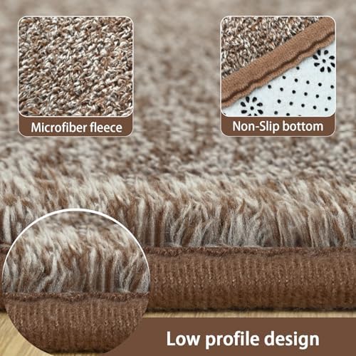 AROGAN 2x6 Runner Rug for Hallway, Long Runner Rugs Non Slip, Matte Brown - Image 6