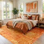RELEANY Washable 5'x7' Abstract Area Rug for Living Room Orange - Image 2