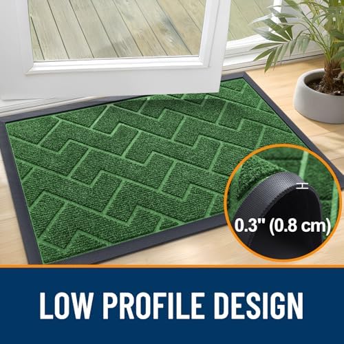 OLANLY Front Door Mat Outside 29.5x17, All-Season Absorbent Rubber Doormat - Image 4