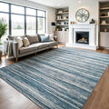 Chicrug 7x10 Blue Washable Striped Abstract Area Rug Living Room Bedroom by ChicrugHomeDecor