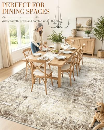 OLANLY 8x10 Washable Area Rug, Soft Non Slip Carpet for Bedroom Living Room - Image 4