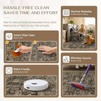 HUGEAR 6x9 Brown Retro Floral Washable Area Rug for Living Room - Image 6