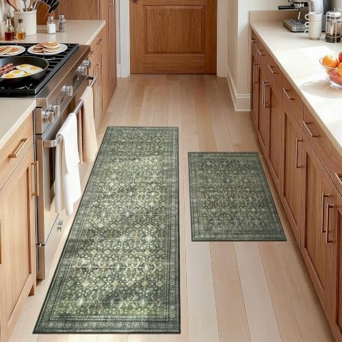 2 Pieces Kitchen Rug Set,Washable Non-Slip Floor Mats Runners (2'X3'+2'X8'） - Image 3