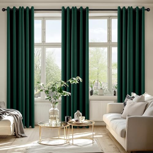 MIULEE Christmas Blackout Curtains for Bedroom 40x84 Inch Long Hunter Green - Image 6