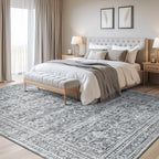 9x12 Area Rug for Living Room, Non-Slip Washable Grey Large Carpet - Image 2