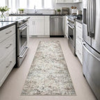 2.6x10 Washable Runner Rug:Modern Abstract Indoor Soft Carpet Brown - Image 4