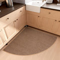 SUMLANS Fan Shaped Kitchen Mat 1 PCS, Cushioned Non Slip Rugs for Kitchen Floor, Absorbent Runner Comfort Standing Mats Washable for Kitchen, Office, Home (Brown, Radius 47") by SUMLANS