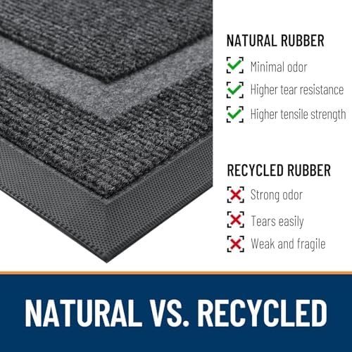 OLANLY Half Circle Front Door Mat Outside 71x47 All-Season Rubber Doormat - Image 4