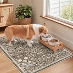 SameBed Washable 2x3 Entryway Area Rug, Vintage Kitchen Rug Dark Brown - Image 4