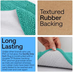GORILLA GRIP Chenille Bath Rug Mat for Square Toilet Base, 24x19 Turquoise - Image 4