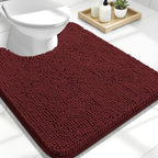 OLANLY Toilet Rugs U-Shaped 24x20, Soft Absorbent Chenille Contour Rugs by OLANLY