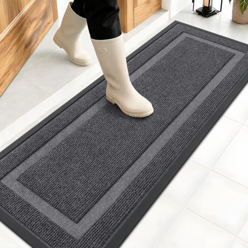 OLANLY Front Door Mat Outside 47x17, All-Season Heavy-Duty Rubber Doormat by OLANLY
