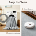 2x8 Light Grey Solid Runner Rug Washable Non-Slip for Kitchen Hallway - Image 6