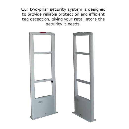 EASmartech Starter Kit - EAS RF Retail and Clothing Store Security Tower Antenna System 1000 Tags and Warning Stickers. Great for Shop Protection, Boutiqes, Store Security System Asset Protection